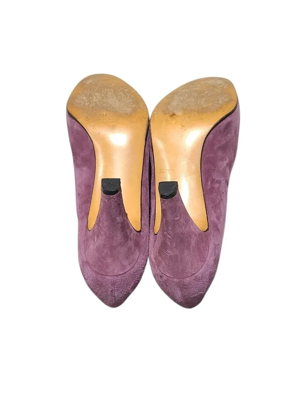Amalfi By Rangoni Purple Suede Leather Heeled Pumps Shoes Womens Size 9 - Picture 8 of 10